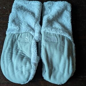 The North Face White and gray Mittens